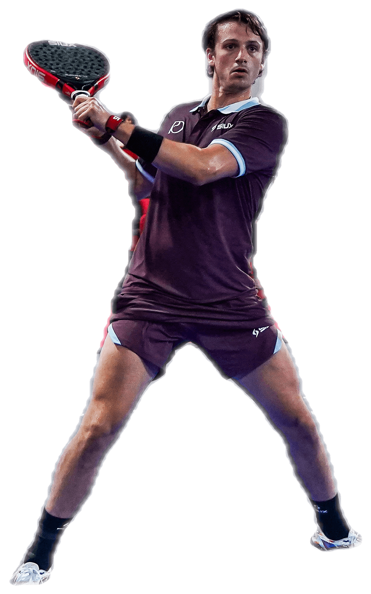 Pedro Aguilar hitting a volley